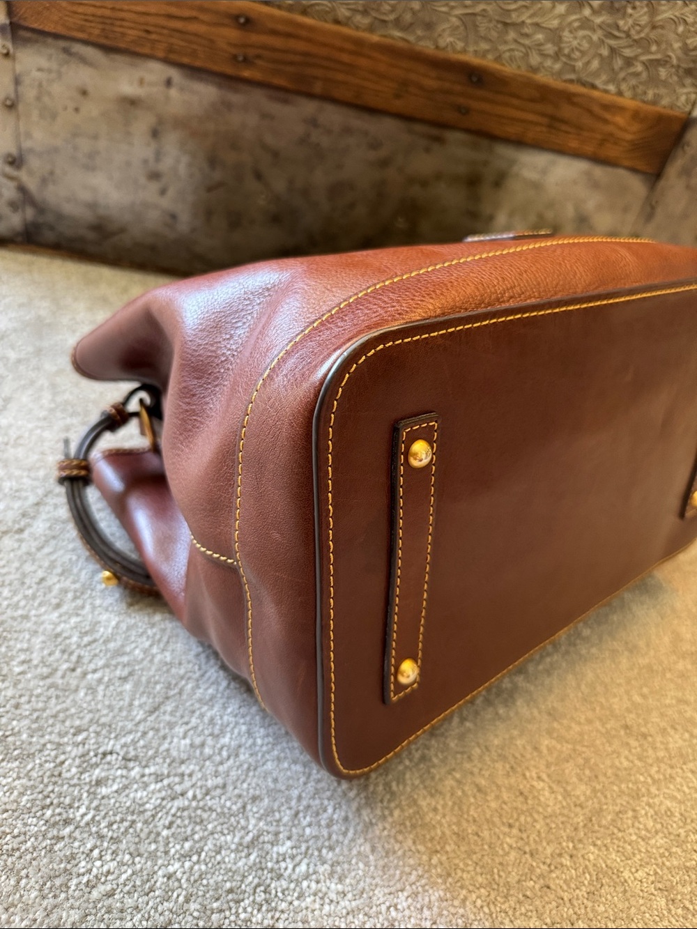 Dooney & Bourke Florentine Perry Satchel in Chestnut - Picture 4 of 16